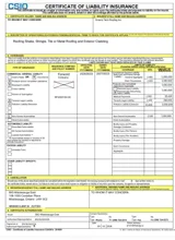 Liability insurance certificate preview